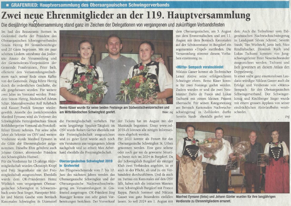 dRegion HV OSV 1.12.2018 in Grafenried